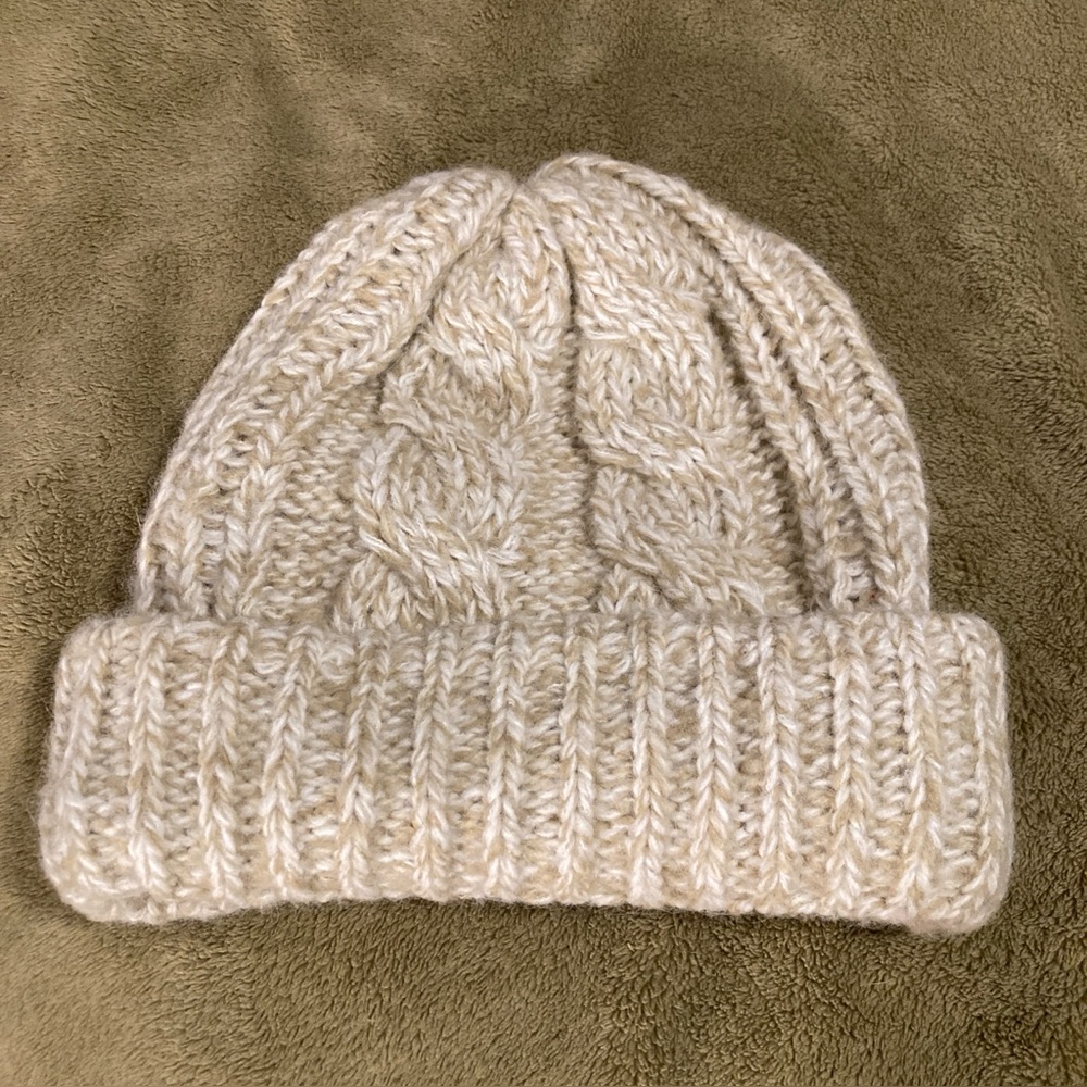 NWOT Faded Glory Hat Vintage 80s 90s Wool Blend Knit Cap Tan Size OS